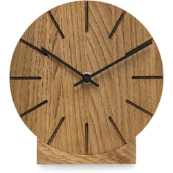 Natuhr 12NU2-12-1 Funk Wanduhr / Tischuhr Boom Eiche Massivholz