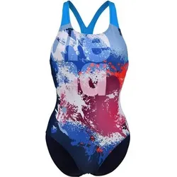 ARENA Damen Schwimmanzug WOMEN'S WAVES BREAKING SWIMSUIT V BACK, Größe 36 in Bunt Bunt
