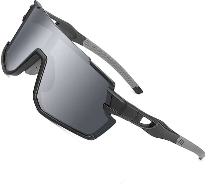 INF Sportliche Sonnenbrille - Sandweißer Rahmen Schwarz + Splitter