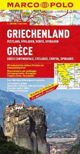 MARCO POLO Karte Griechenland, Festland, Kykladen, Korfu, Sporaden: Festland, Kykladen, Korfu, Sporaden / Mit landschaftlichen schönen Strecken und ... Ortsregister / Citypläne Athen, Thessaloniki - Preis vom 15.10.2026 23:06:25 h