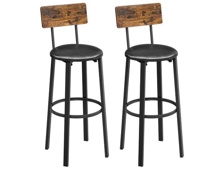 Barhocker-Set 2-teilig Vasagle Braun-Schwarz