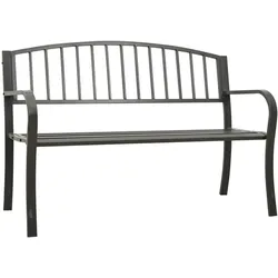 Helloshop26 - Gartenbank Terrassenmöbel grau 120 cm Stahl 02_0011729