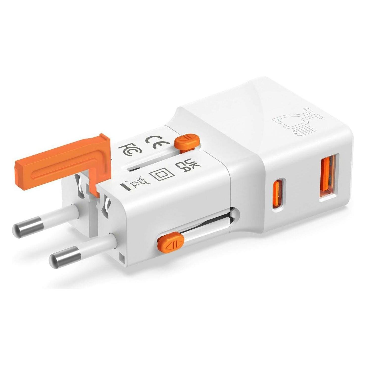 4smarts Travel charger World Travel Adapter Nomad Pocket 25W USB-C/USB-A white (4S541646)