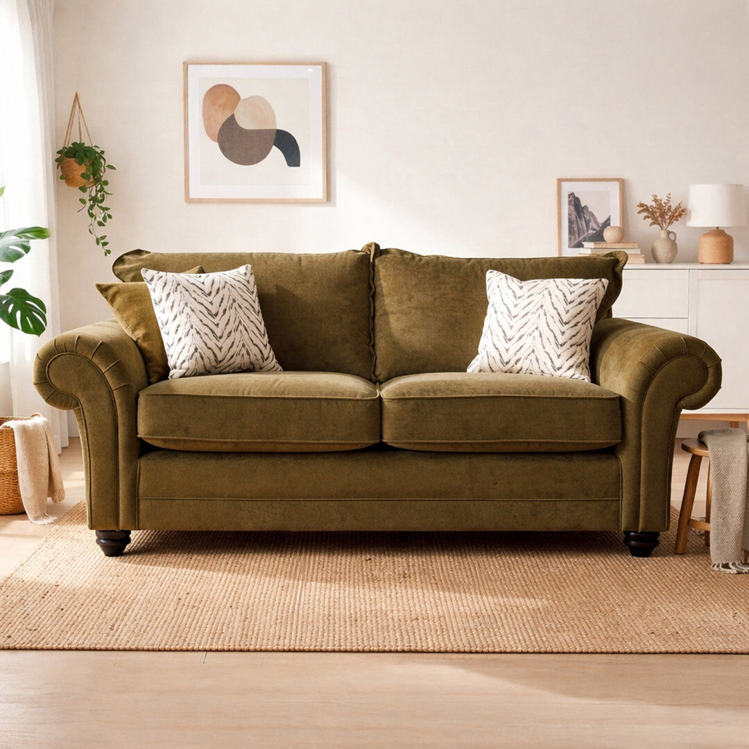 Rosalind Wheeler Dalton Textured Wave Sofa- Made in the UK Sage 3