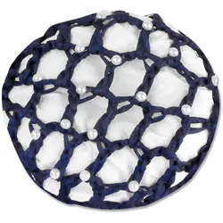 Haarnetz mit Perlen Knotenhaarnetz Blau