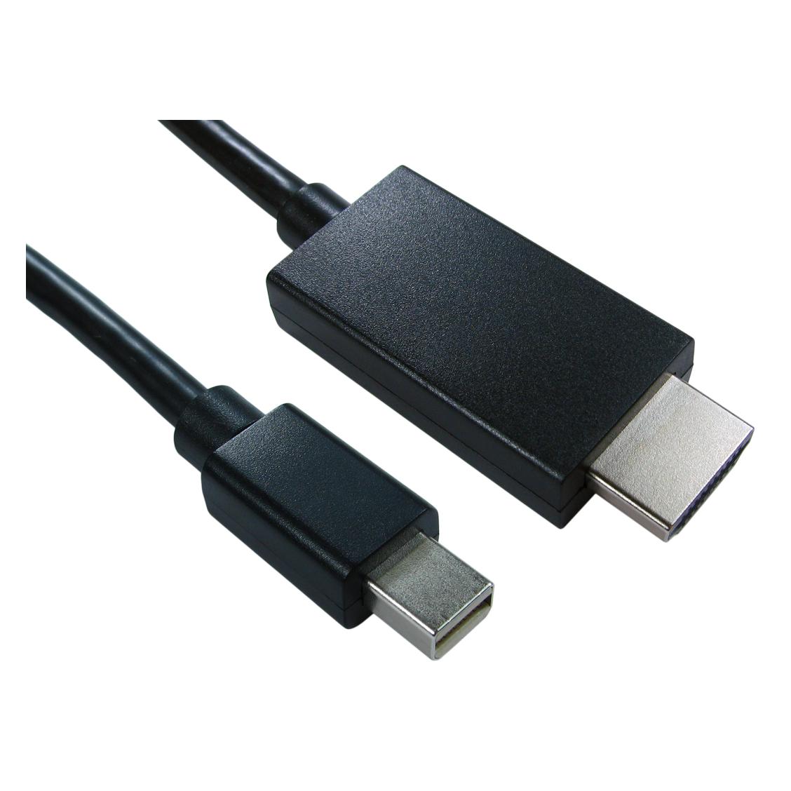 Cables Direct 2M MINI DIS PORT (M) - HDMI (M) BLK (2 m) (HDMINIDP-HDMI2M)