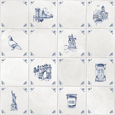 NuWallpaper Brownstone Boys Brooklyn Delft Navy Peel and Stick Wallpaper - N/A