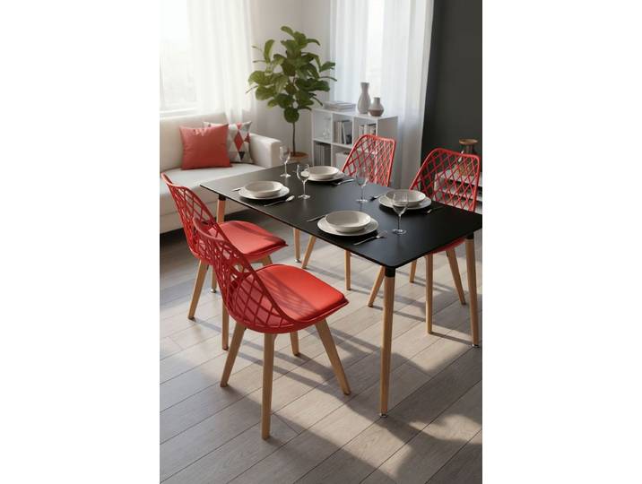 4er Set Mima Stühle - Rot
