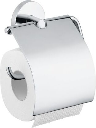 Hansgrohe Logis Papierrollenhalter 40523820 mit Deckel, Wandmontage, Messing, brushed nickel