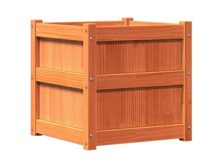 vidaXL Plantenbak 50x50x50 cm massief grenenhout wasbruin