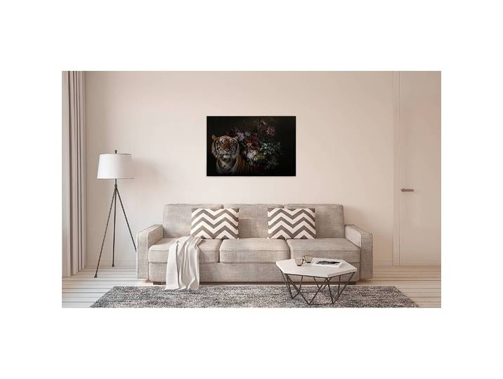 Tableau déco Tigre wildlife Polyester PVC / Épicéa Noir 90 x 60cm