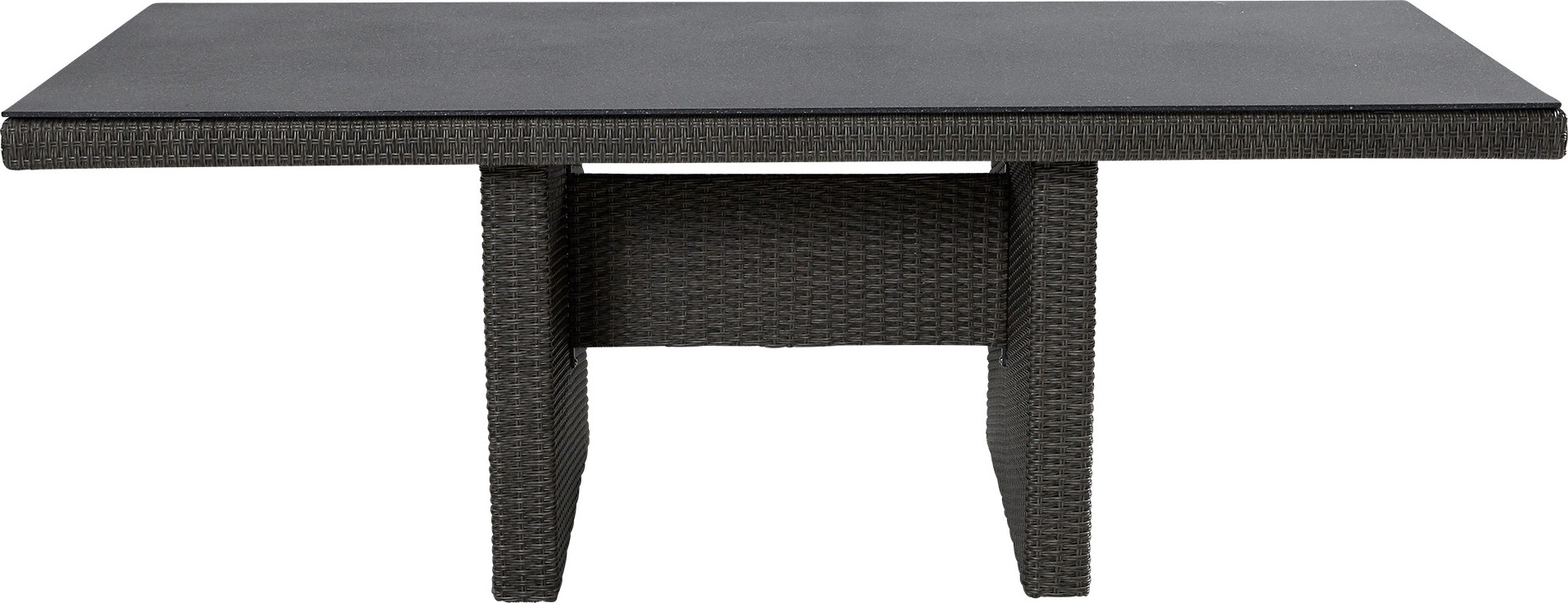Gartentisch Kansas Esstisch Wangentisch 220x100x75 cm Glas-Keramik Grau-Mix