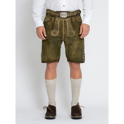 Trachtenhose JCC "31023202", Herren, Gr. 46, Normalgrößen, braun, Obermaterial: 100% Ziegenvelours. Schnalle aus Metall, Hosen Trachtenhose