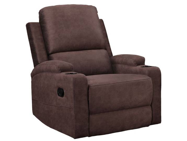 Dallas-fauteuil Inclinable à Commande Manuelle En Microfibre Marron Foncé