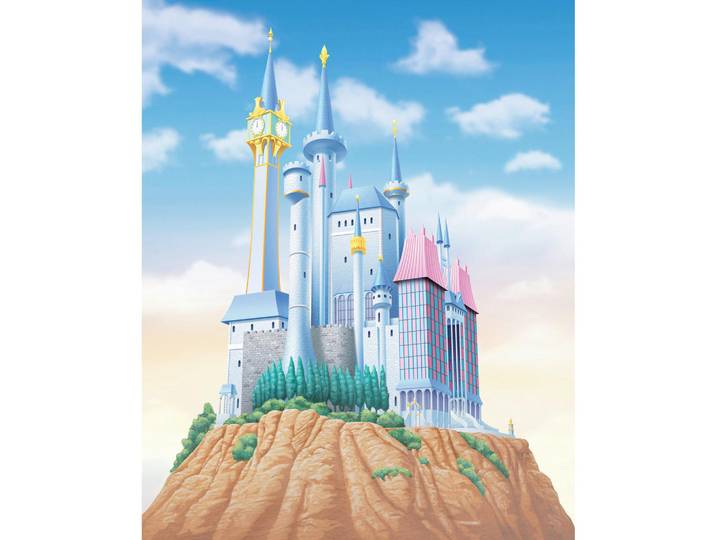 Disney Fototapete Princess Cinderella Castle, Mehrfarbig, Cartoon, 200x250 cm, Tapeten & Wandverkleidungen, Fototapeten