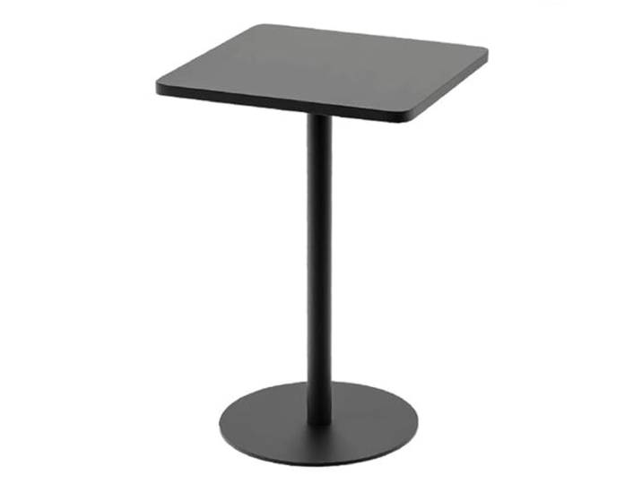 HGYNBCP Kleiner quadratischer Beistelltisch aus Eisen for den Innen- und Außenbereich, einfache Montage(Black,60x72cm/24x28in)