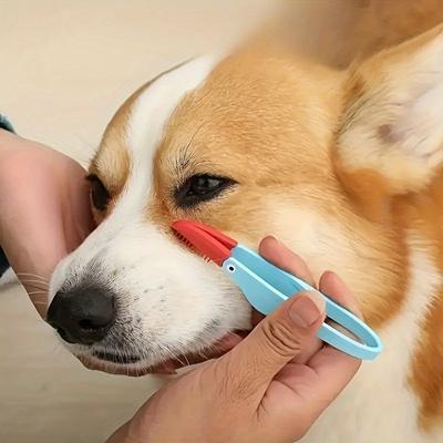 Uplifted Trends Pet Tear Stain Remover Comb Gentle Dog Eye Cleaning Brush For Pet Grooming blue