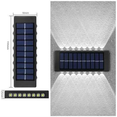 Uplift Picks Solar Wall Lights With Up Down Beams For Elegant Outdoor Ambience white 16 Led 1 Pc