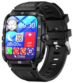 Inspire Daily Merch Popular Smartwatch With HD Full Touch Screen Wireless Calls Sports Modes Sedentary Reminders And Message Alerts black