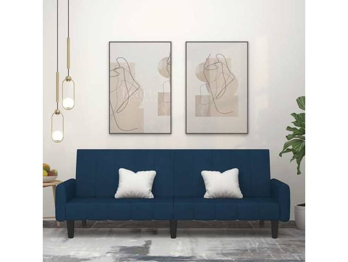 (Bleu) Canapé-lit - Canapé droit convertible à 2 places Bleu Velours 902864