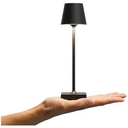 Akku-Tischleuchte Nuindie pocket 210mm nachtschwarz rund