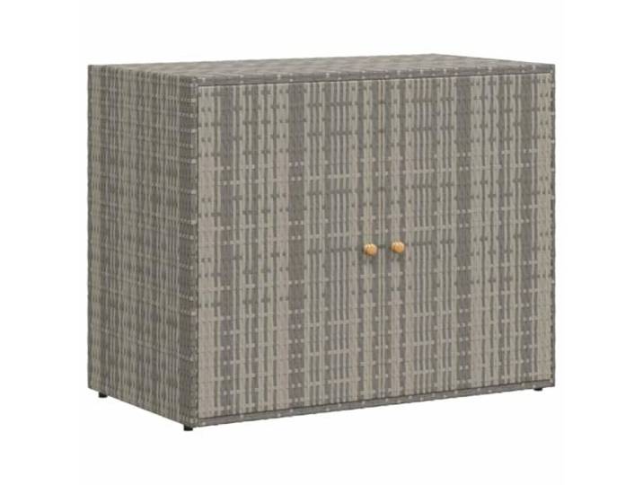 Todiikf Gartenschrank Grau 100x55,5x80 cm Poly Rattan Beistellschrank Geräumige Gartenbox mit Akazienholz-Griffen für Terrasse und Balkon. Pflegeleichte Outdoor Anrichte mit viel Stauraum.