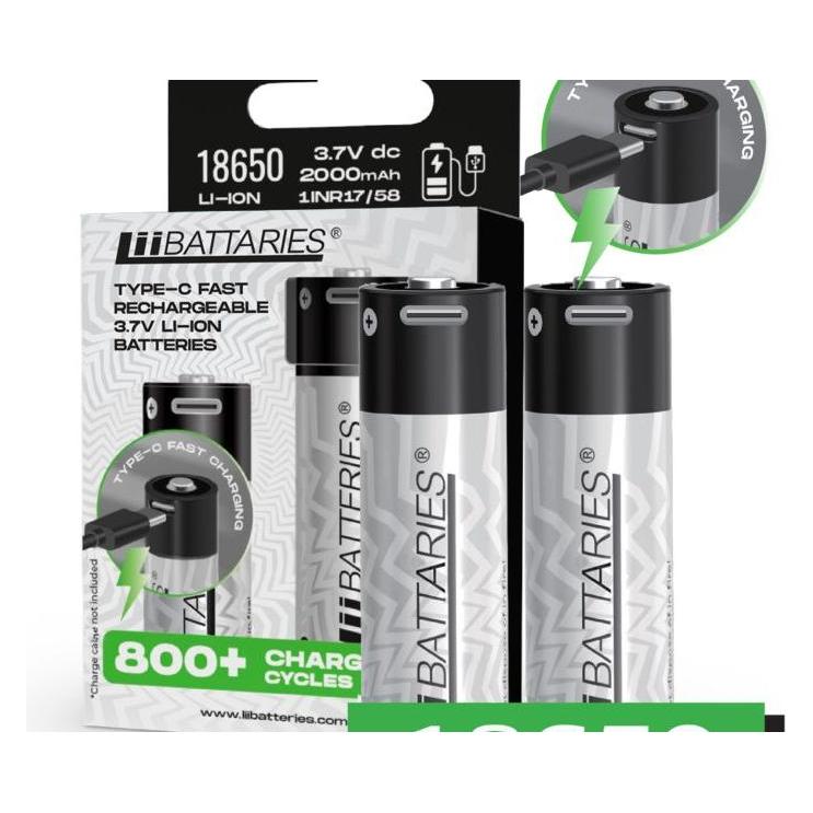 LiiBateries LIIBATTARIES AKUMULATORY LI-ON typ 18650 2szt (2 Stk., 18650, 2000 mAh) (LIB510842)