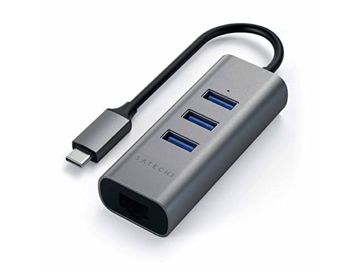 SATECHI 2-in-1 aluminium USB-C-hub met 3 × USB 3.0-poorten