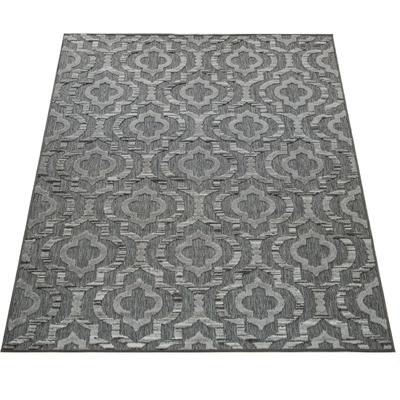 Teppich PACO HOME "Stilo 861", grau, B:120cm H:12mm L:170cm, Polypropylen, Teppiche, Teppich, Kurzflor, 3D-Design, In- und Outdoor geeignet, Wohnzimmer