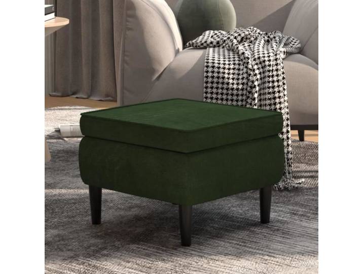 Tabouret - MOTHINESSTO - Velours - Vert foncé - 52 x 52 x 42 cm - 1 place