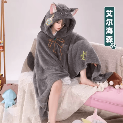 Inspire Curations Zhongli Genshin Impact Wearable Hooded Cloak Blanket zz 5 100x160cm(39x63inch)