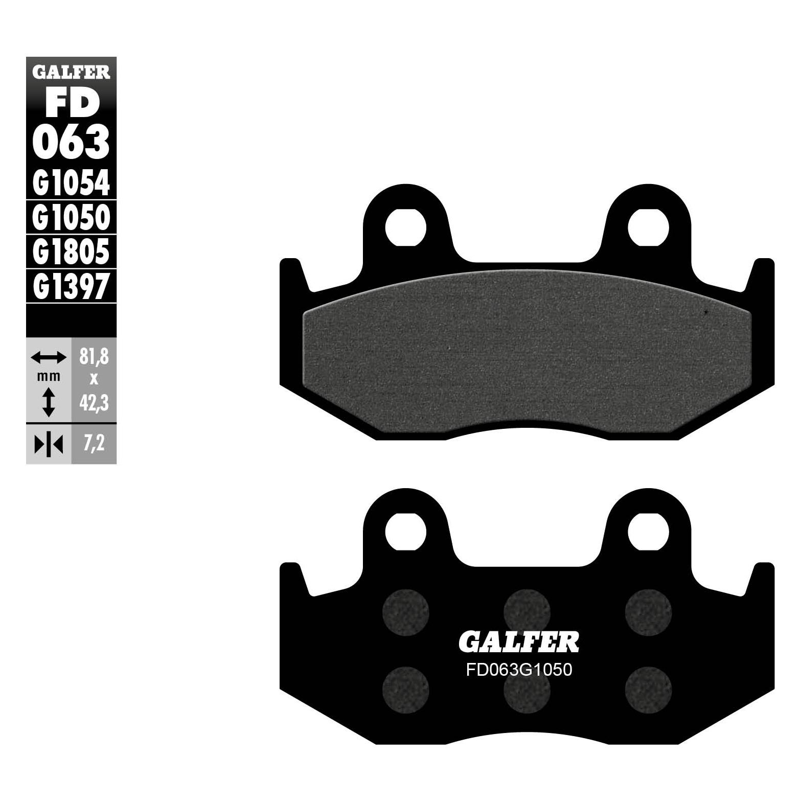 Galfer Bike GALFER Bremsbelag FD063 Bremsbelag Organisch SCOOTER FD063-G1050 FD063-G1050 (Organisch (Resin)) (FD063-G1050)