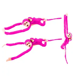 Plüschaffe mit Babymaskottchen, Dunkelrosa, mit Geräuschen 70 cm