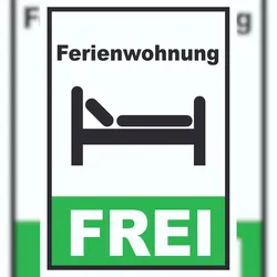 HB-Druck Ferienwohnung frei Hochkant Schild A6 (105x148mm)
