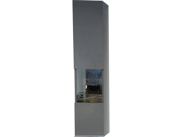 Glasvitrine GOODPRODUCT Onyx , grau (anthrazit hochglanz), B:30cm H:140cm T:27cm, Holzwerkstoff, Schränke, Glasvitrine, hochwertig UV lackiert, mit Soft-Close-Funktion, Höhe 140cm