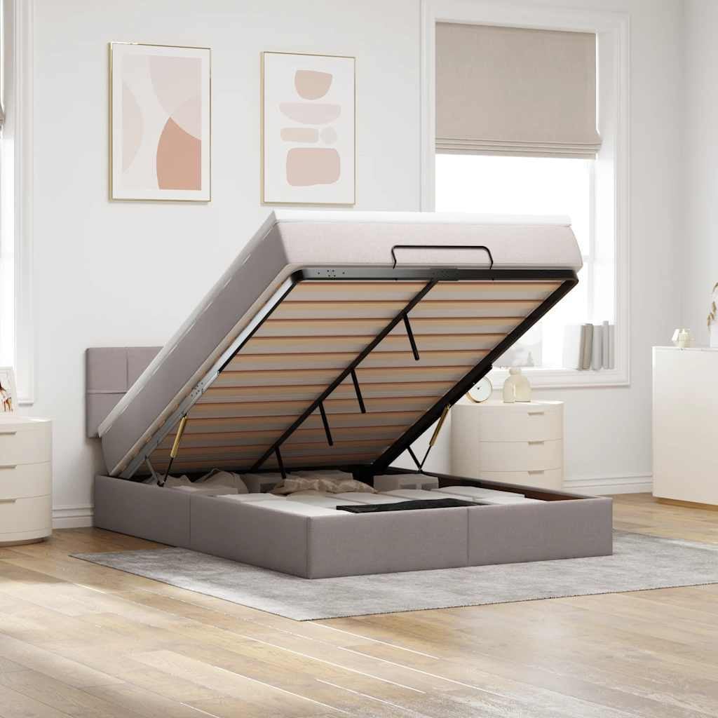 Prolenta Ottoman bed met opbergbox, bekleed met textiel, 140x190 cm