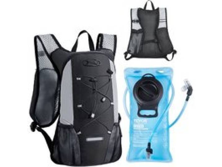 VEVOR Trinkrucksack 8 L isolierter Rucksack mit 2 L TPU-Wasserblase Laufrucksack Wanderrucksäcke für Radfahren Laufen Ausflug Schwarz, Hydro-Wasser-Tagesrucksack für Männer und Frauen