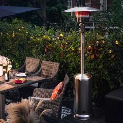 Nuu Garden 46,000 BTU Stainless Steel Silver Propane Gas Patio Heater with Wheels