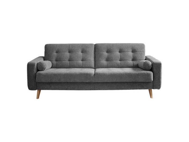 Schlafsofa, Dunkelgrau, 222x86x90 cm, Textil, Mit Kissen, Modern, MID.YOU