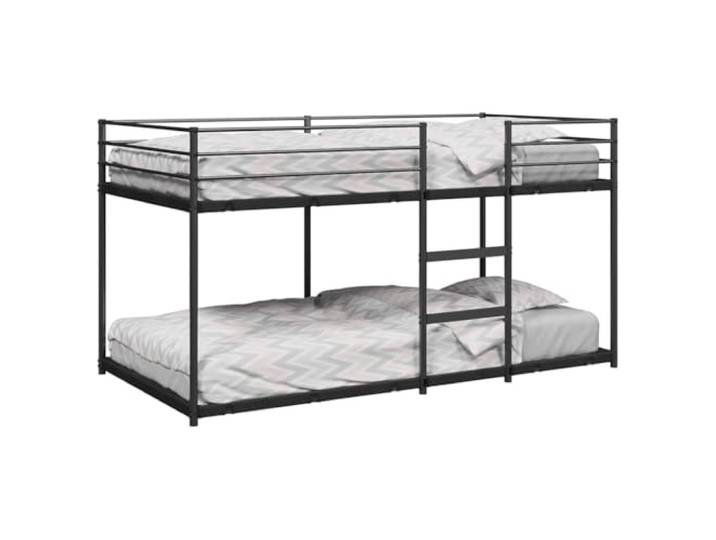 RJPLMFV Etagenbett, Stahl, 90 x 200 cm, Schwarz Robuster Metallrahmen, integrierte Leiter, Sicherheitsgeländer, 2 Betten in 1