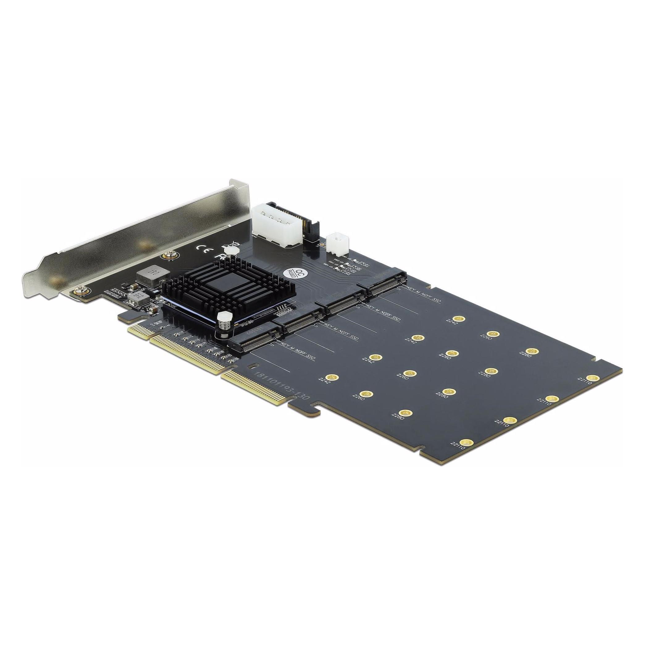 Delock Host Bus Adapter PCI-Ex8 - 4x NVME M.2 bootfähig (90409)