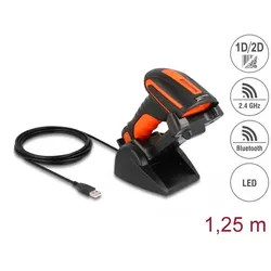 DELOCK Industrie Barcode Scanner 1D2D für 2,4GHz o. BT