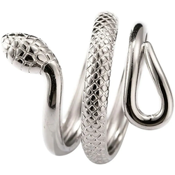 Fingerring FIRETTI "Schmuck Geschenk Damenring Schlange", silber (silberfarben), Fingerringe, Damen, 7 g, Edelstahl, Fingerring, Made in Germany
