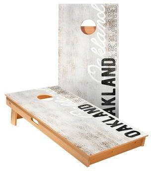 Skip's Garage Oakland Vintage Gameday Cornhole Boards