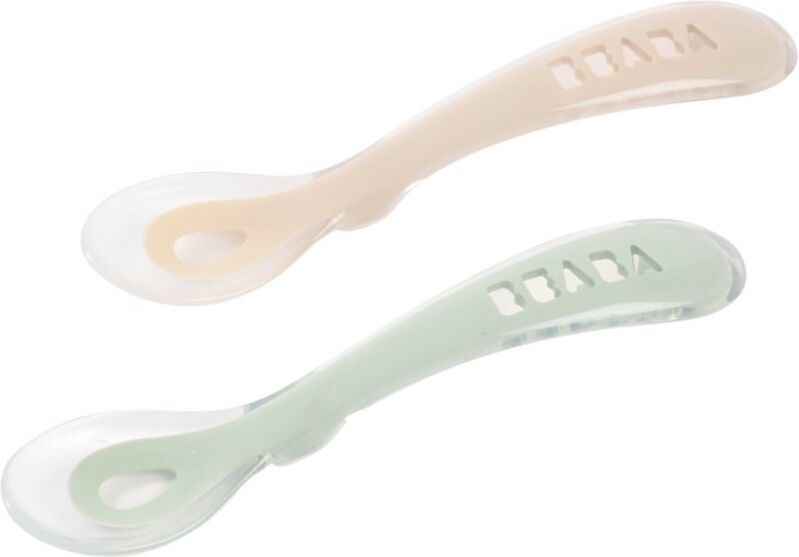 Beaba Silicone Spoon Set cuillère Clay / Misty green 8m+ 2 pcs