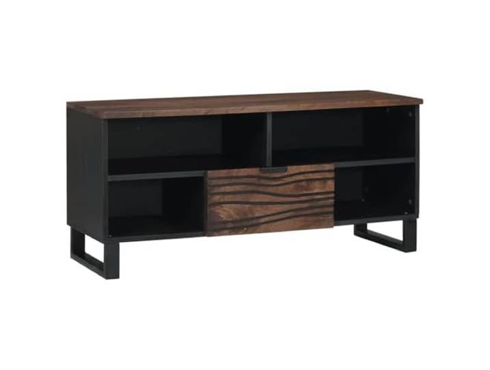 LKJephalotrope TV Lowboard Walnuss 105x33x46 cm TV-Schrank Kompakter Fernsehtisch in Walnuss-Optik für Wohnzimmer und Schlafzimmer mit geschlossenen Türen und offener Ablage.