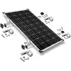 Befestigungskit mit Dachhaken 3-fach verstellbar (für Dachziegel) für Schrägdachmontage 1 Solarpanel Rahmenhöhe 30mm