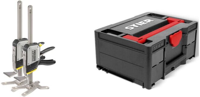 Set Stanley Einhand-Montagewerkzeug Tradelift Set + STIER Systainer³ II Black Edition