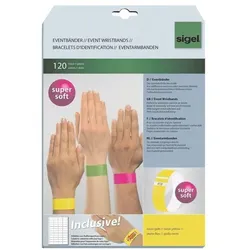 Sigel 120er-Pack Eventbänder / Einlassbänder »Super Soft« grün
