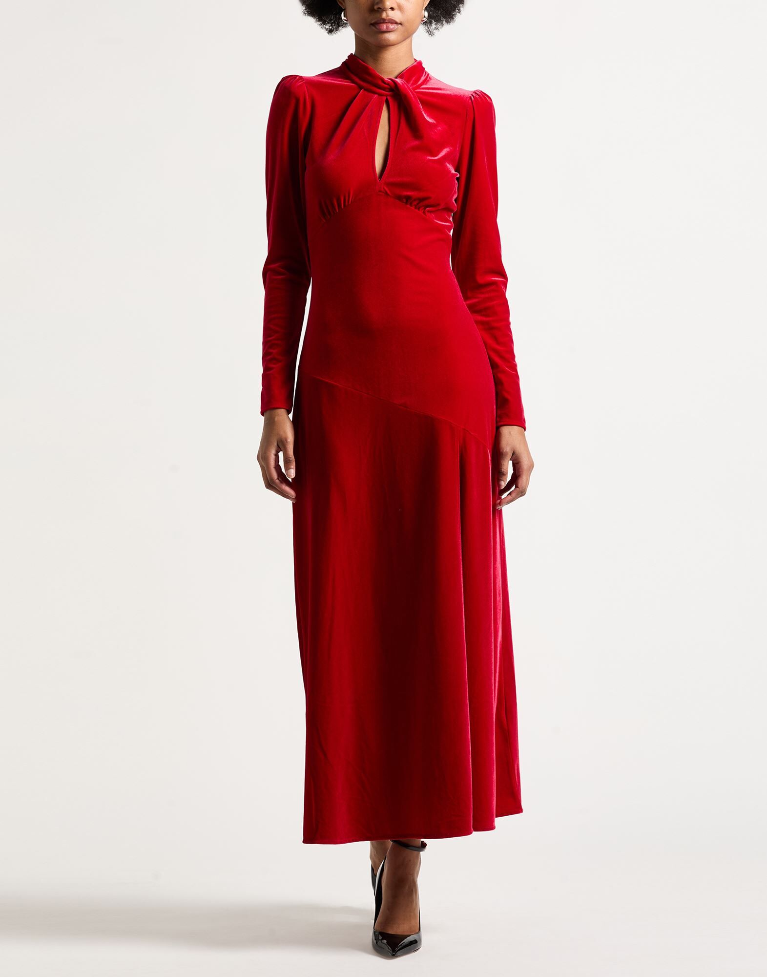 Ganni Vestido largo Mujer Rojo 38 Mujer